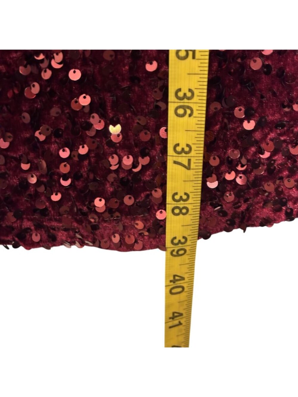 Sleeveless Burgundy Sequin Party Dress Size XL By Nina Leonard - Picture 9 of 11